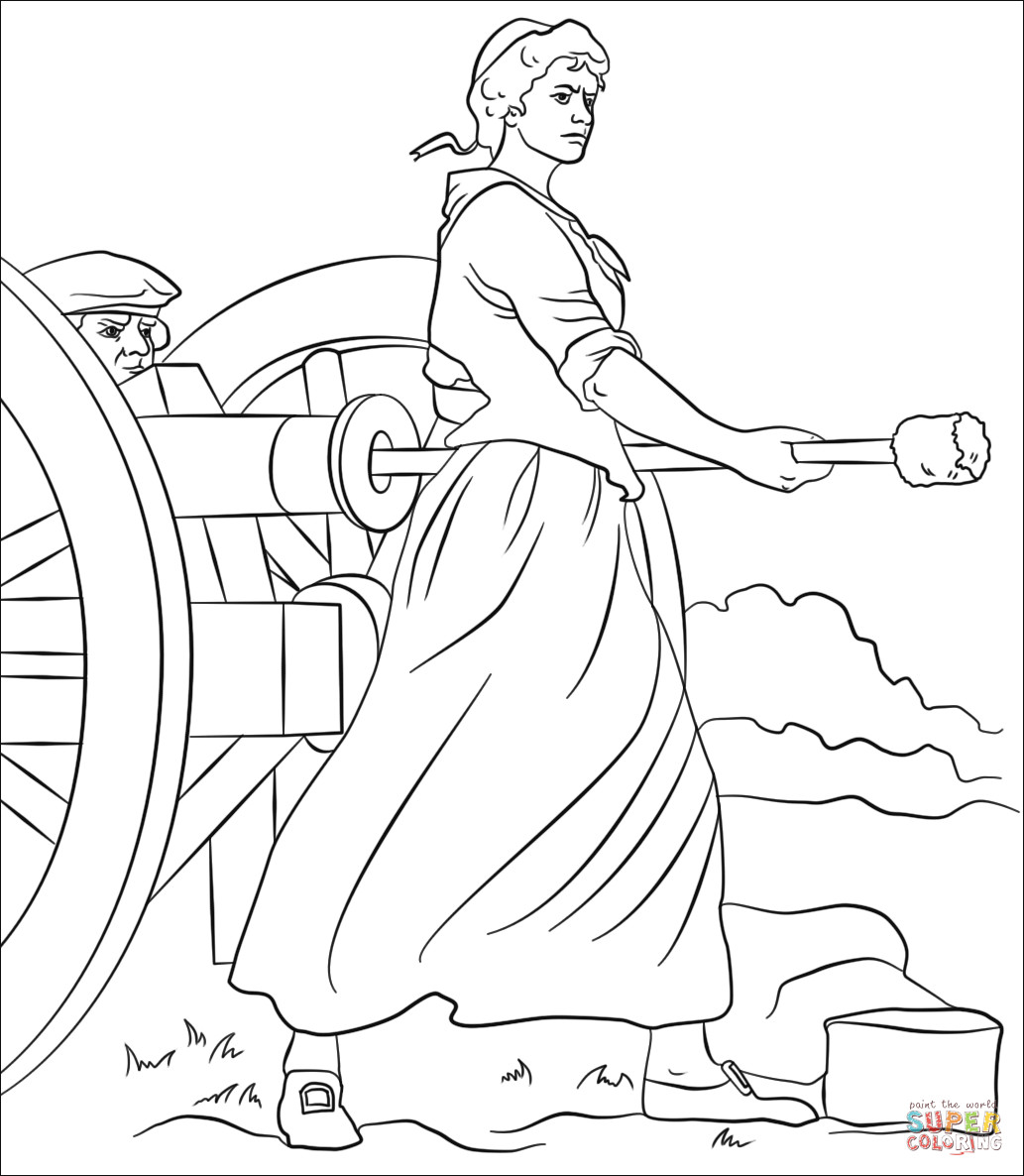 American Revolution Coloring Pages
 Molly Pitcher coloring page