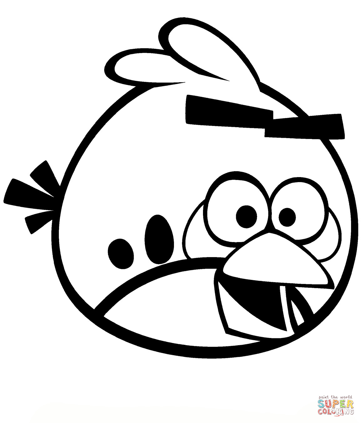 Angry Birds Coloring Pages
 Red Angry Bird coloring page