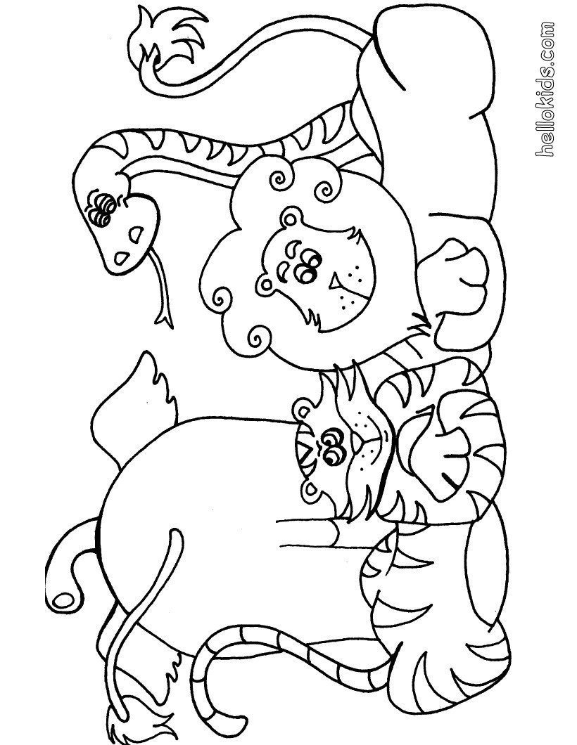 Animals Coloring Pages To Print
 Wild animal coloring pages Hellokids