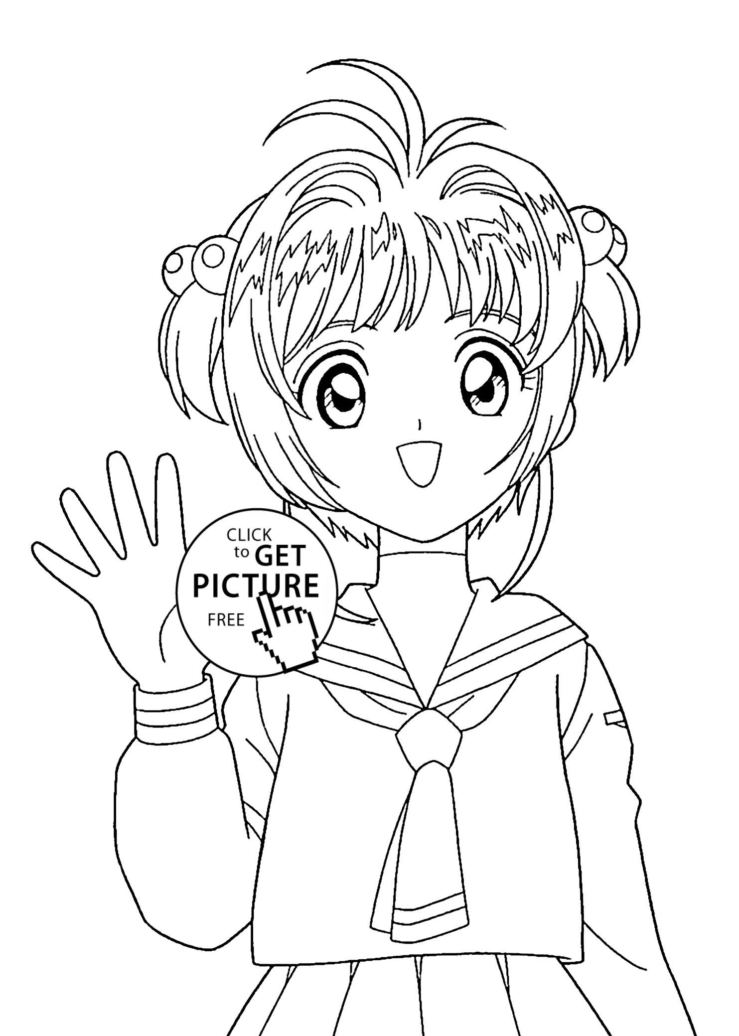 Animated Girl Coloring Pages
 Sakura coloring pages for kids printable free