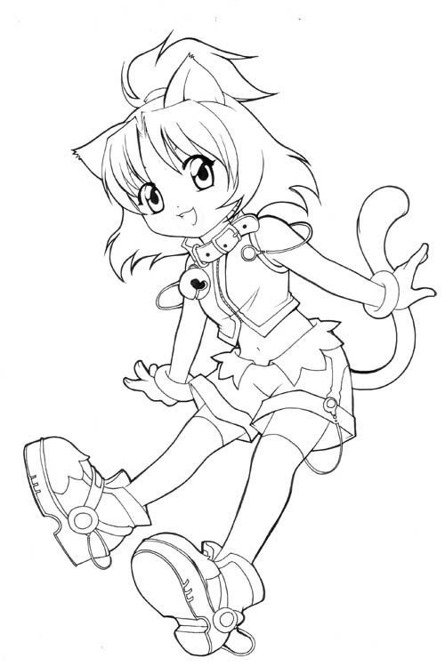 Animated Girl Coloring Pages
 chibi Coloring Pages