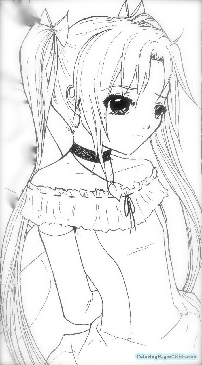 Angel Anime Girl Coloring Page - Coloring Pages