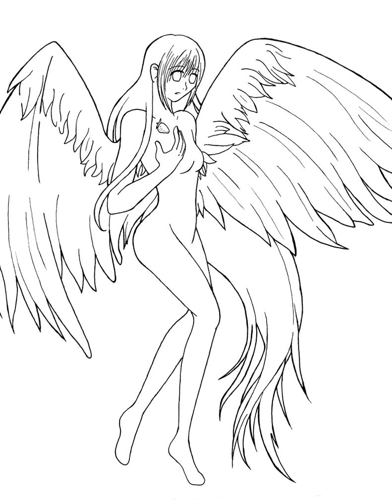 Anime Angel Girl Coloring Pages
 Color Me Strawberry Angel by ABShii on DeviantArt