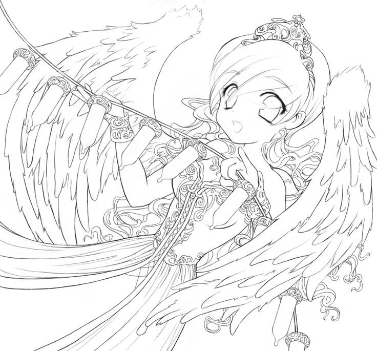 Anime Angel Girl Coloring Pages
 180 best images about Coloring Anime Manga on Pinterest