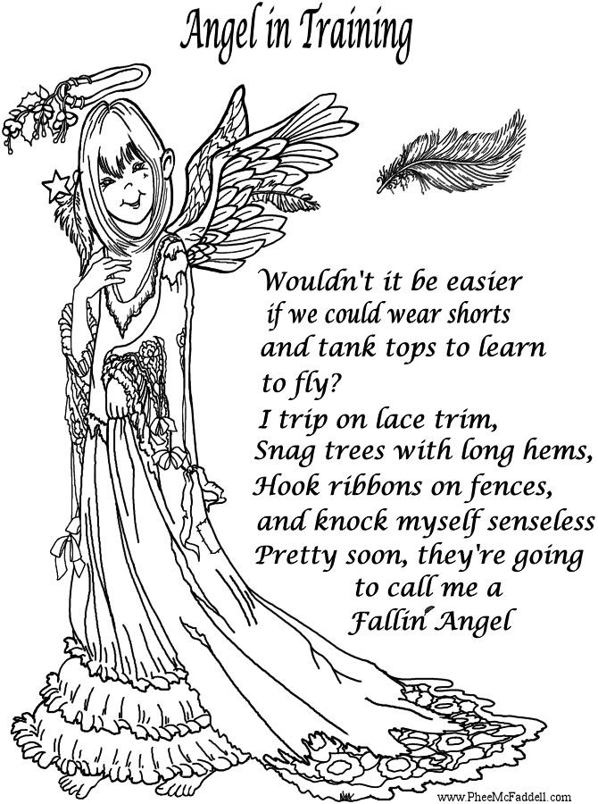 Anime Angel Girl Coloring Pages
 Charistmas Fallen Angel