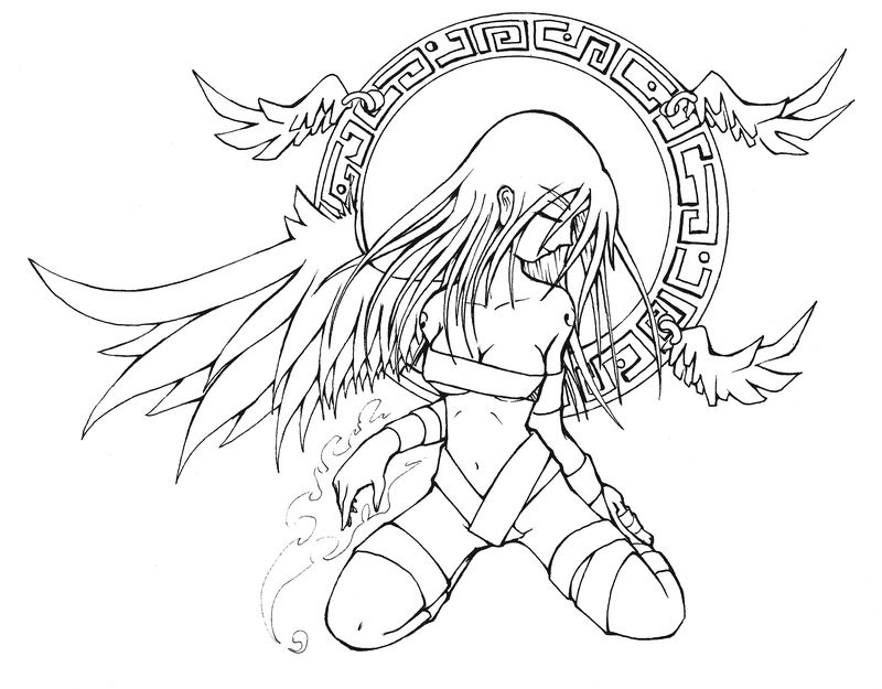 Anime Angel Girl Coloring Pages
 Anime Angel Drawing at GetDrawings