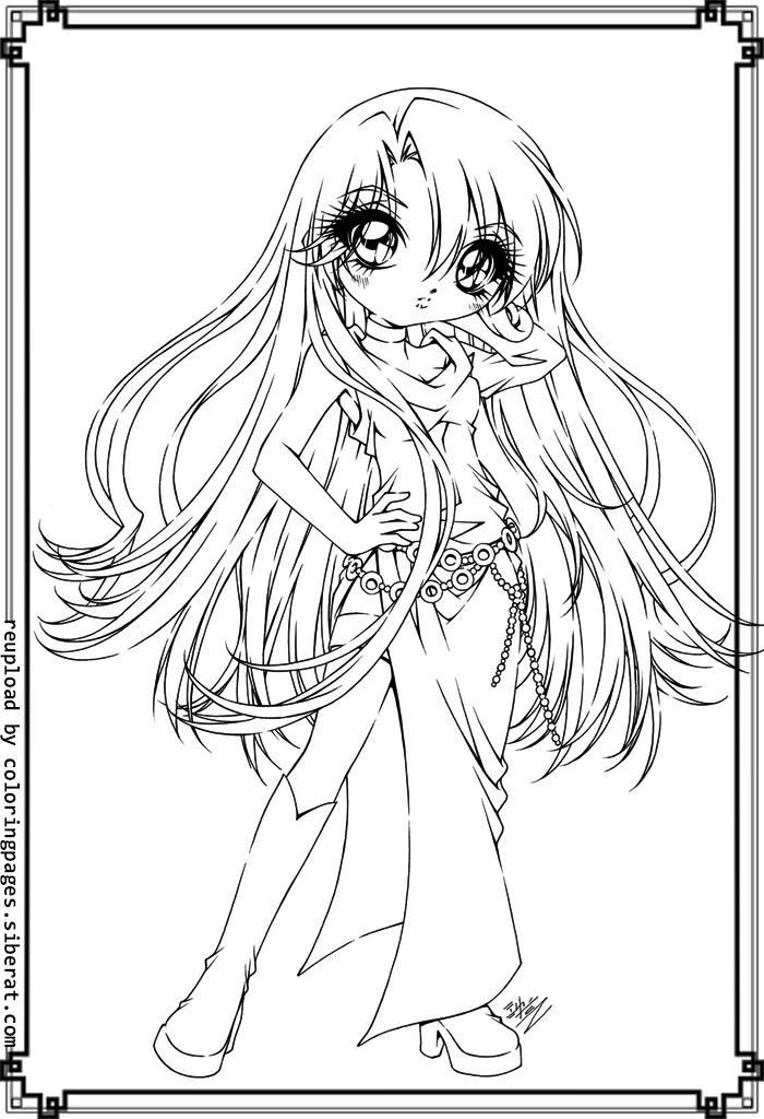 Anime Cat Girl Coloring Pages
 Cute Anime Girls Coloring Pages