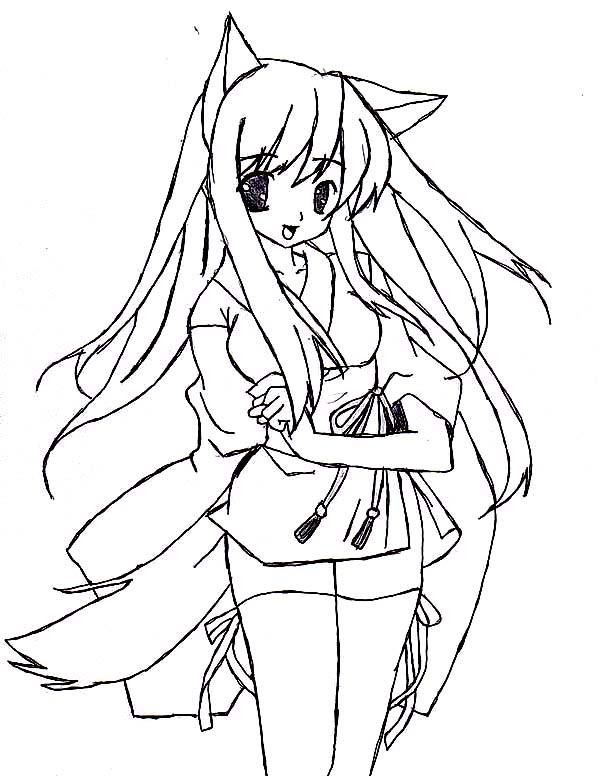 Anime Cat Girl Coloring Pages
 13 Best of Anime Girl Coloring Pages Bestofcoloring