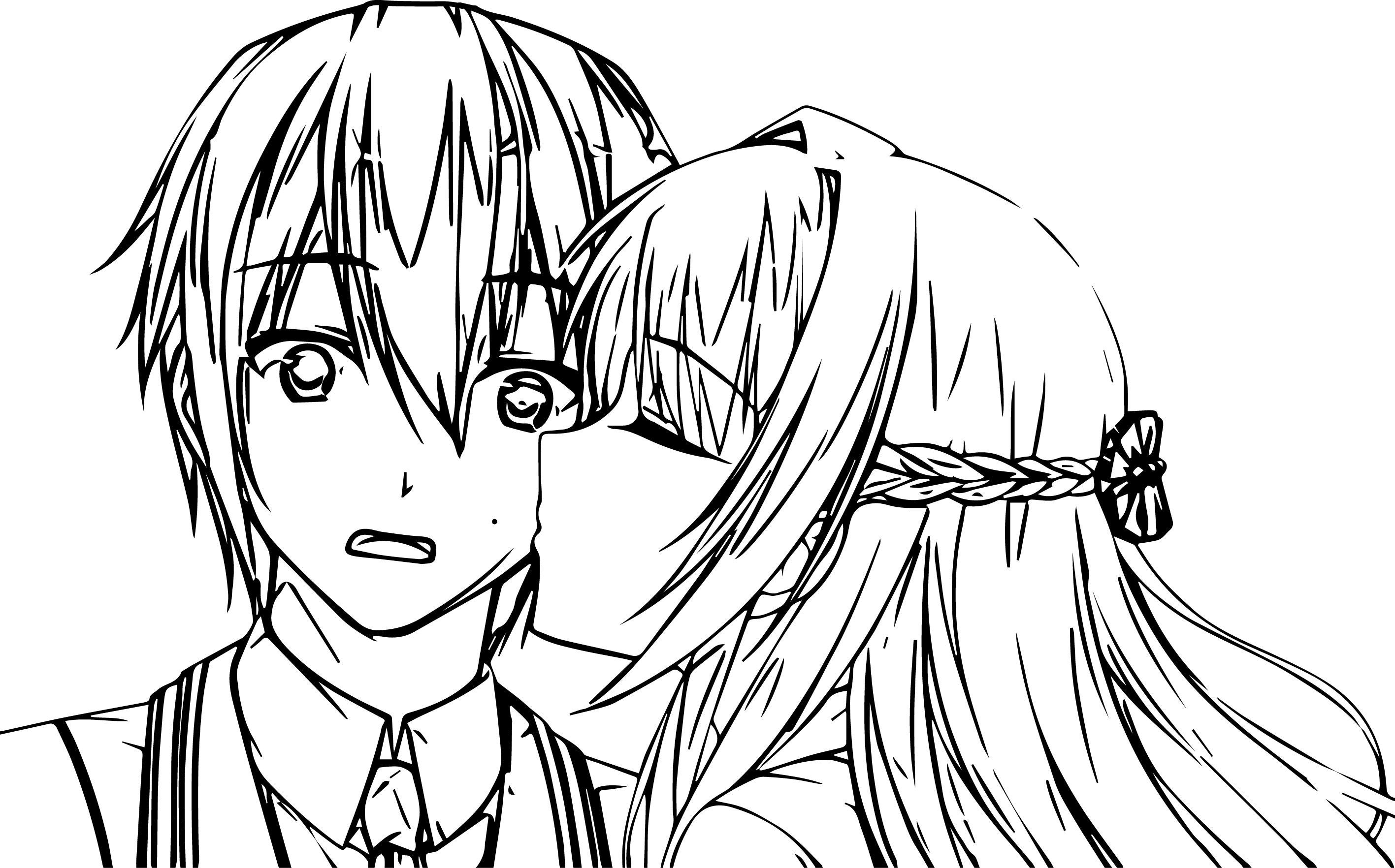 Anime Coloring Pages Boy And Girl
 nice Anime Kiss Coloring Page Mcoloring