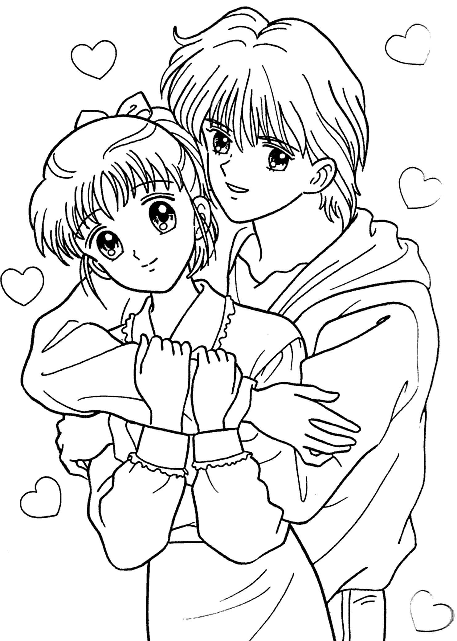 Anime Coloring Pages Boy And Girl
 Girl Cartoon Characters Coloring Pages AZ Coloring Pages