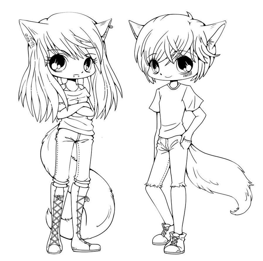 Anime Coloring Pages Boy And Girl
 Chibi coloring pages to and print for free