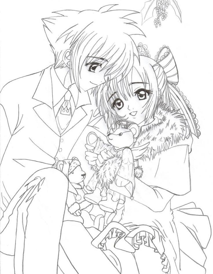 Anime Coloring Pages Boy And Girl
 Anime Girls Group Coloring Page Coloring Home