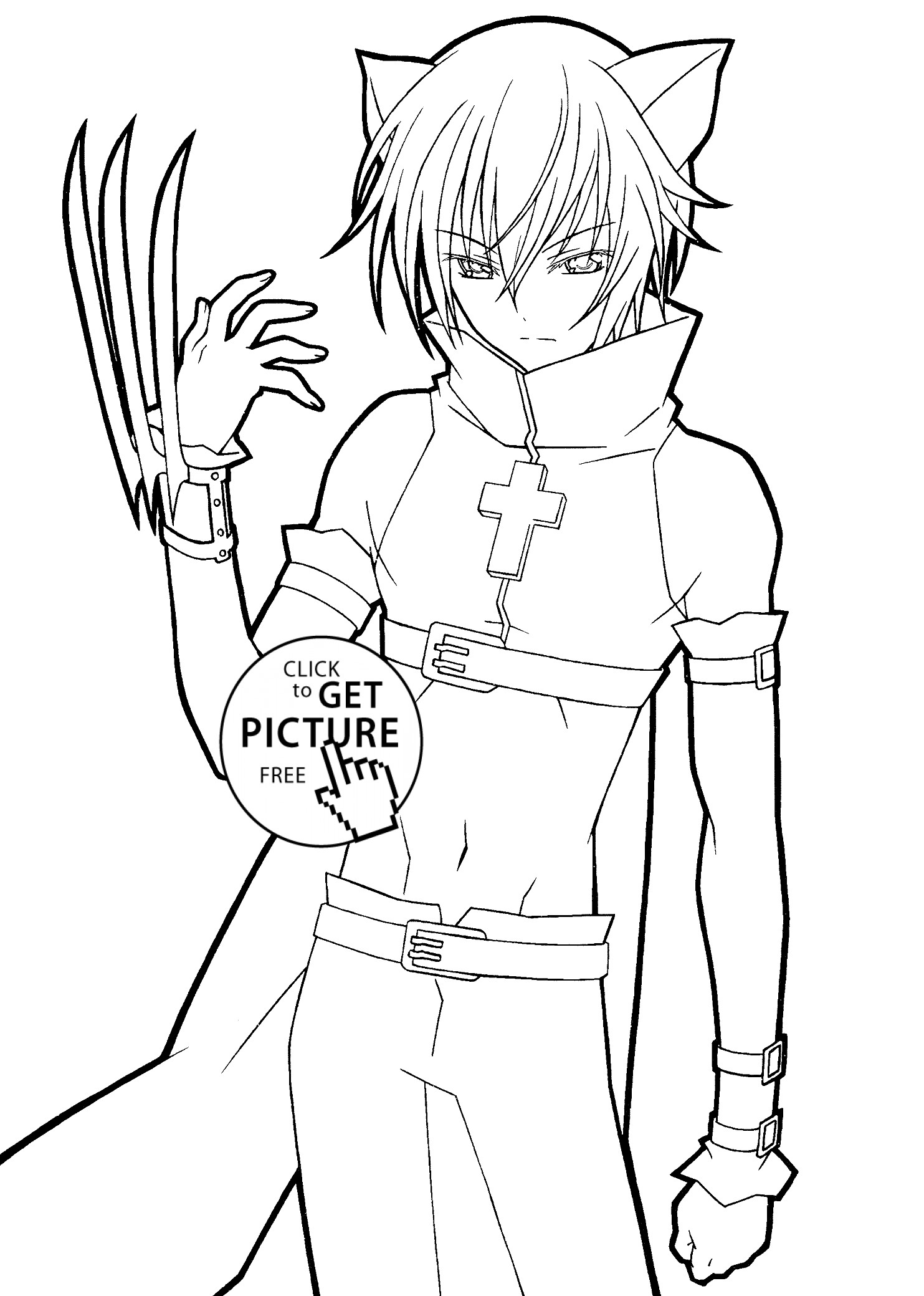 Anime Coloring Pages Boys
 Shugo chara catman anime coloring pages for kids