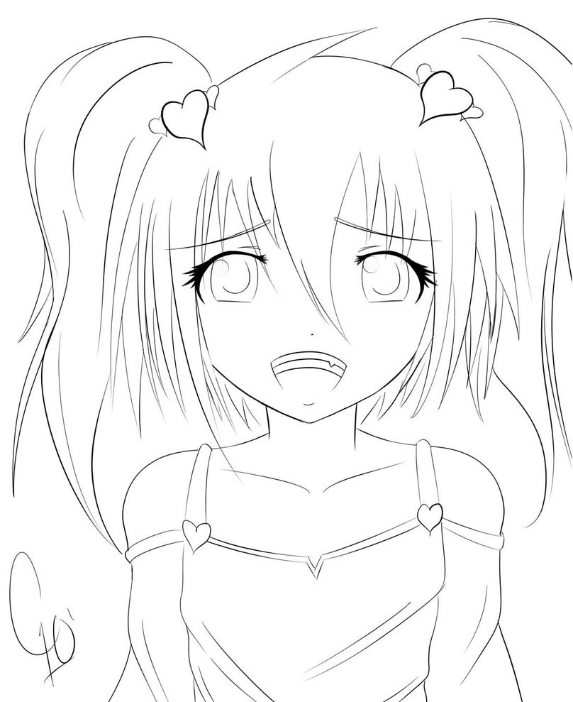 Anime Coloring Pages For Girls
 cute anime girl by chuloc on DeviantArt