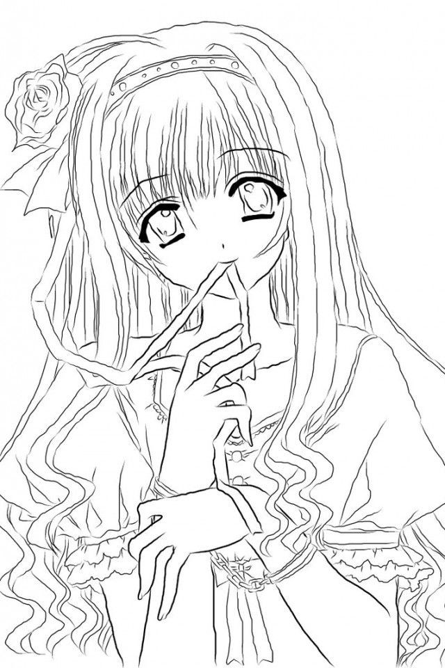 Anime Coloring Pages For Girls
 Anime girl coloring nice stunning coloring pages cute
