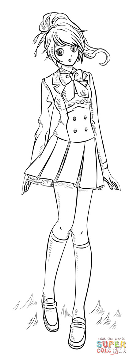 Anime Girl Coloring Pages Printable
 Anime Girl coloring page
