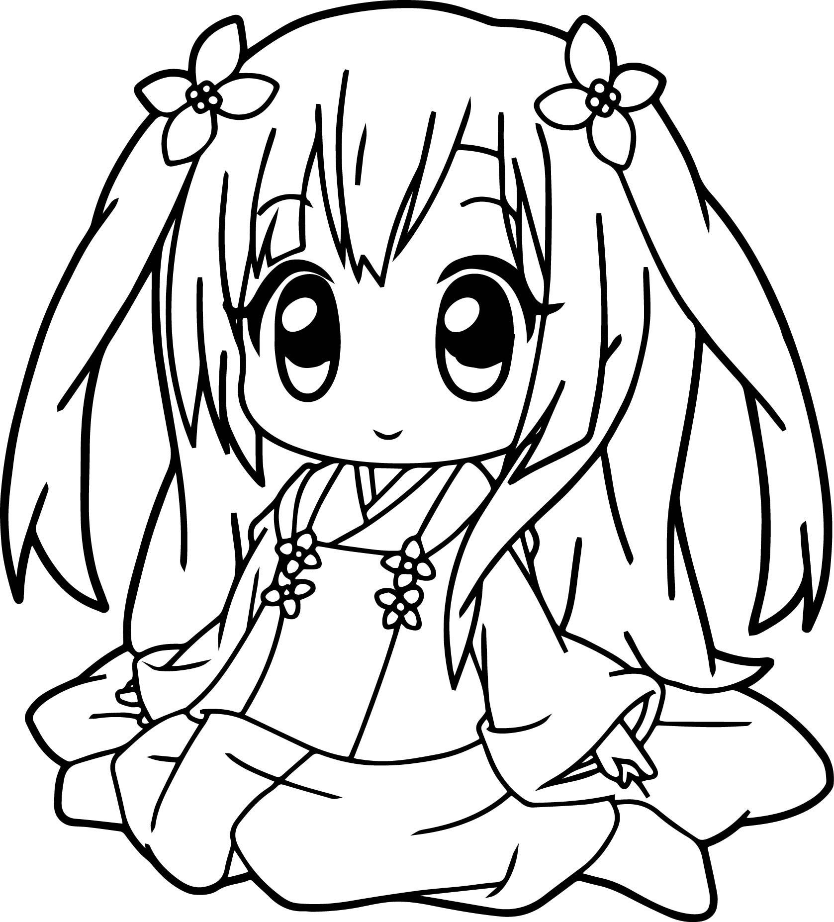 Anime Girl Coloring Sheet
 Anime Girl Coloring Pages coloringsuite