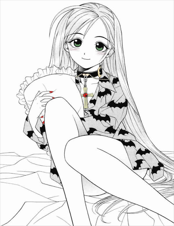 Anime Girl Coloring Sheet
 8 Anime Girl Coloring Pages PDF JPG AI Illustrator