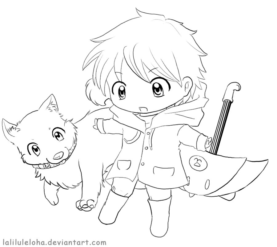 Anime Group Of Boys Coloring Pages
 Chibi Line art Allowed to Color it by laliluleloha on