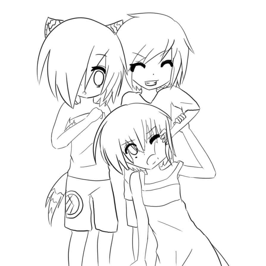Anime Group Of Boys Coloring Pages
 Раскраски Аниме для девочек