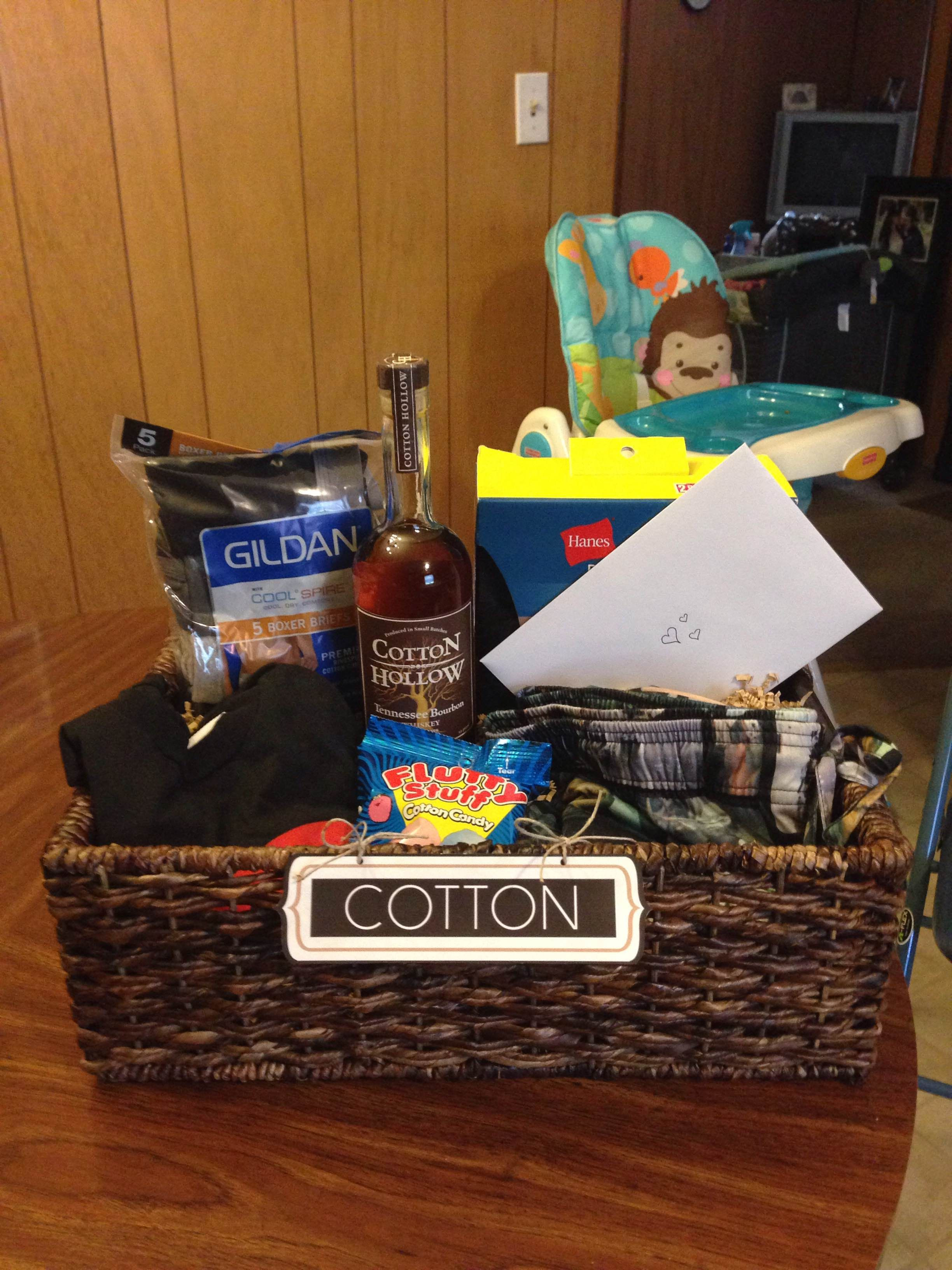 Anniversary Gift Basket Ideas
 "Cotton" t basket I put to her for my husband for our