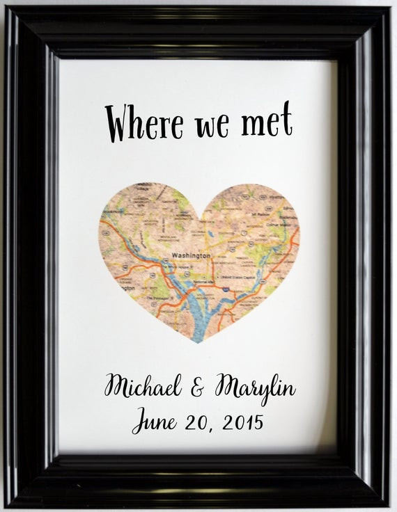 Anniversary Gift Ideas For Couples
 Custom Wedding Anniversary Gift For Couples Personalized Map