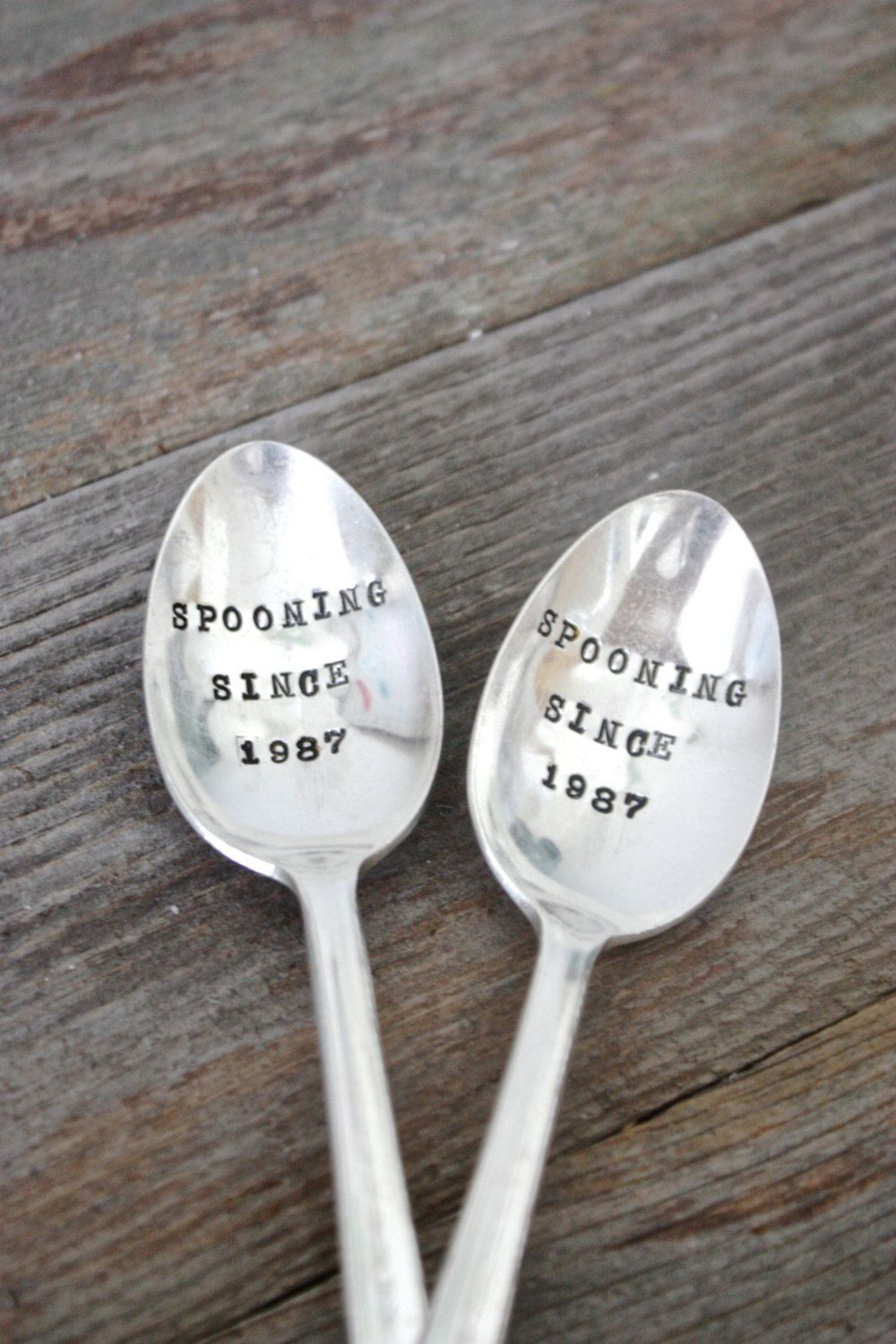 Anniversary Gift Ideas For Couples
 Spooning Since Anniversary Gift Stamped Spoon set