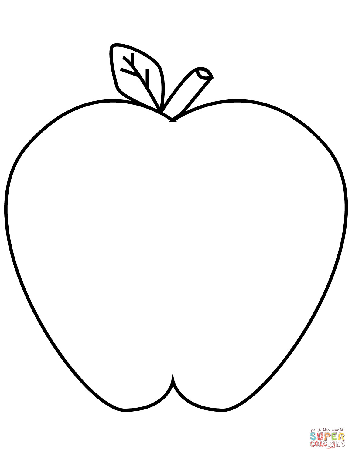 Apple Printable Coloring Pages
 Green Apple coloring page