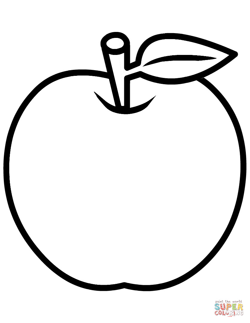 Apple Printable Coloring Pages
 Apple coloring page
