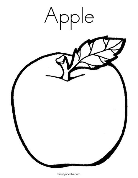 Apple Printable Coloring Pages
 Apple Coloring Page Twisty Noodle