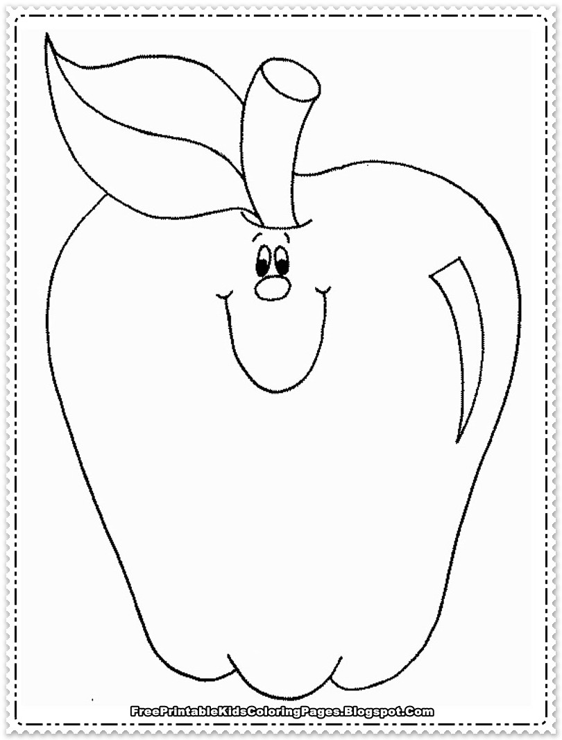 Apple Printable Coloring Pages
 Apple Fruit Coloring Pages Printable Free Printable Kids