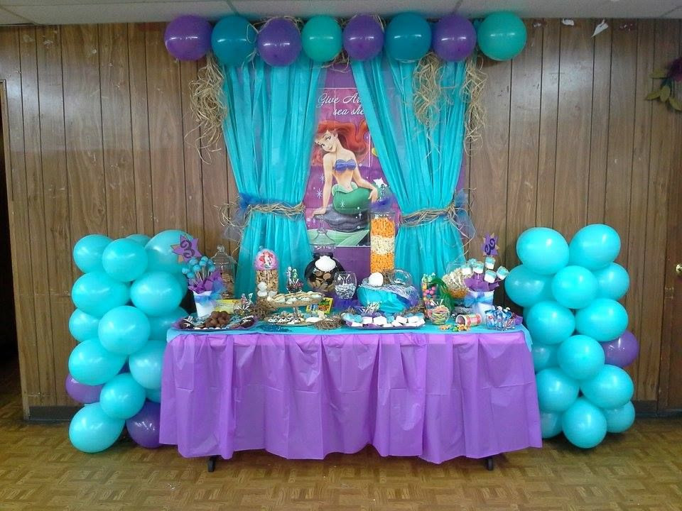 Ariel Mermaid Party Ideas
 The Little Mermaid Birthday Party Dessert Buffet Also
