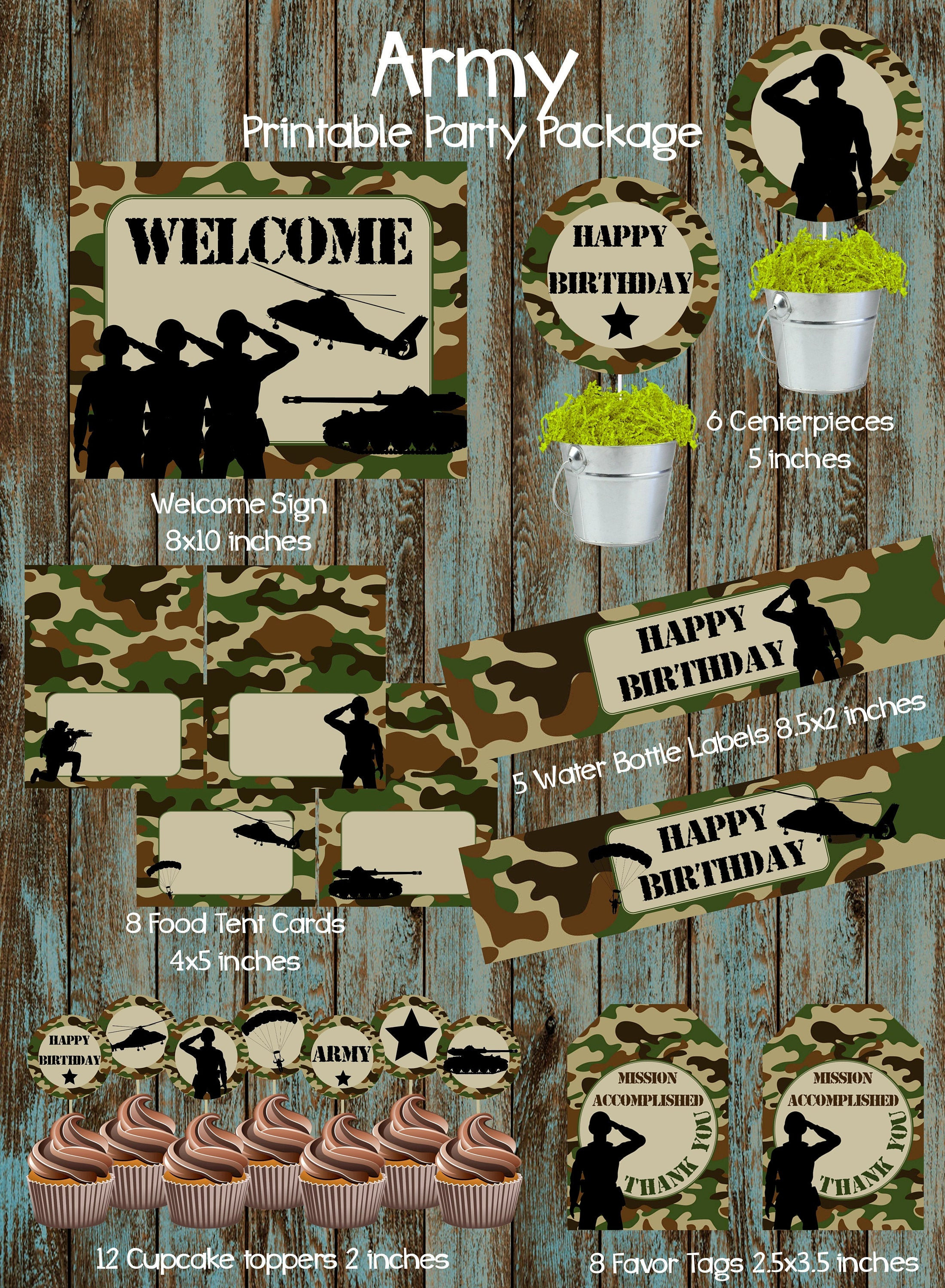 Army Birthday Party
 Army Party Package Army Birthday Party Army Party Supplies