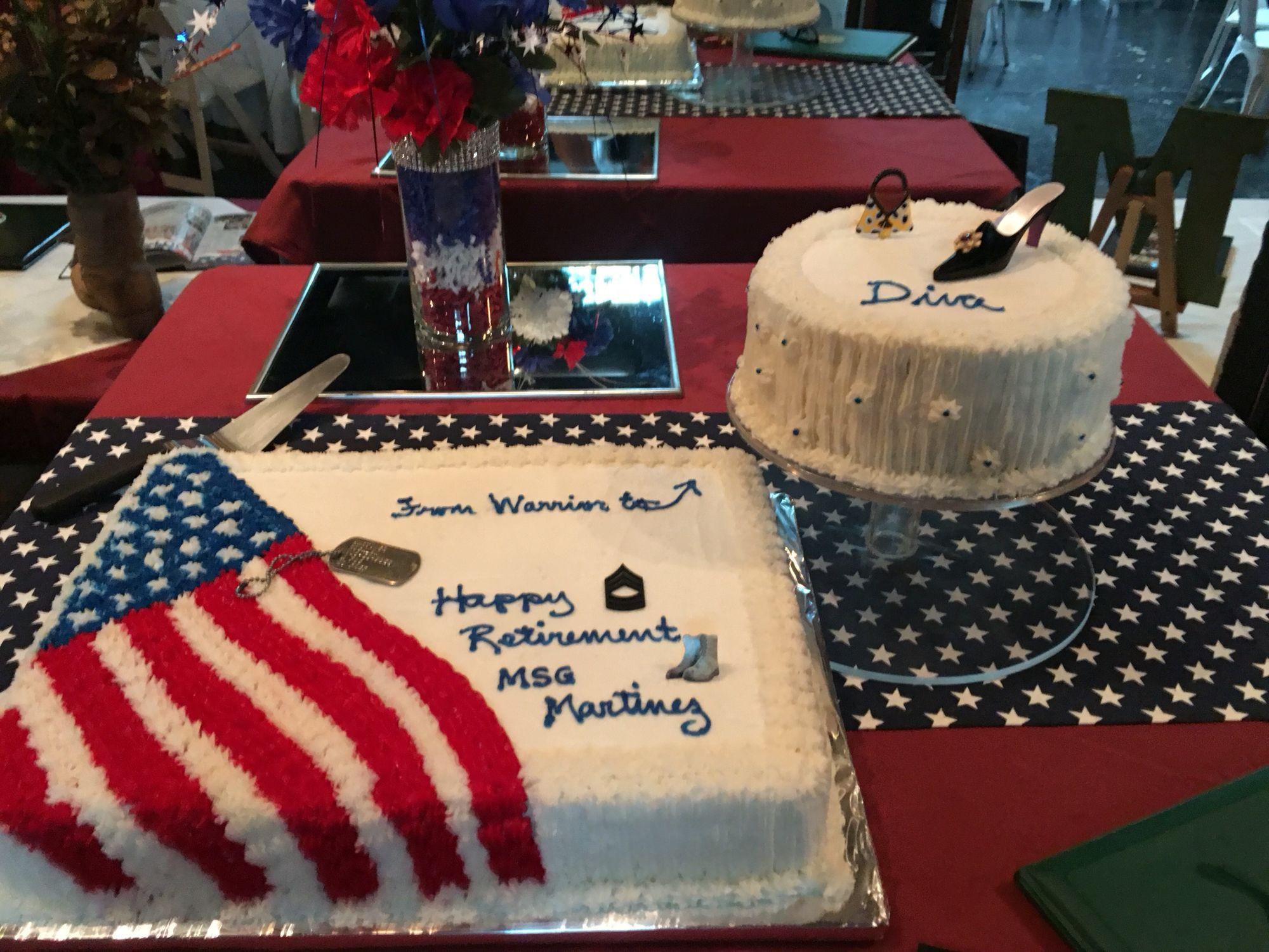 Army Retirement Party Ideas
 Military retirement party cake table set up … …