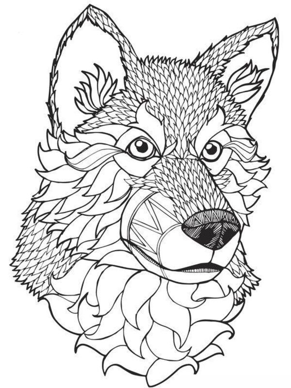 Art Design Coloring Sheets Boys Names
 Wölfe Ausmalbilder für Erwachsene kostenlos zum Ausdrucken