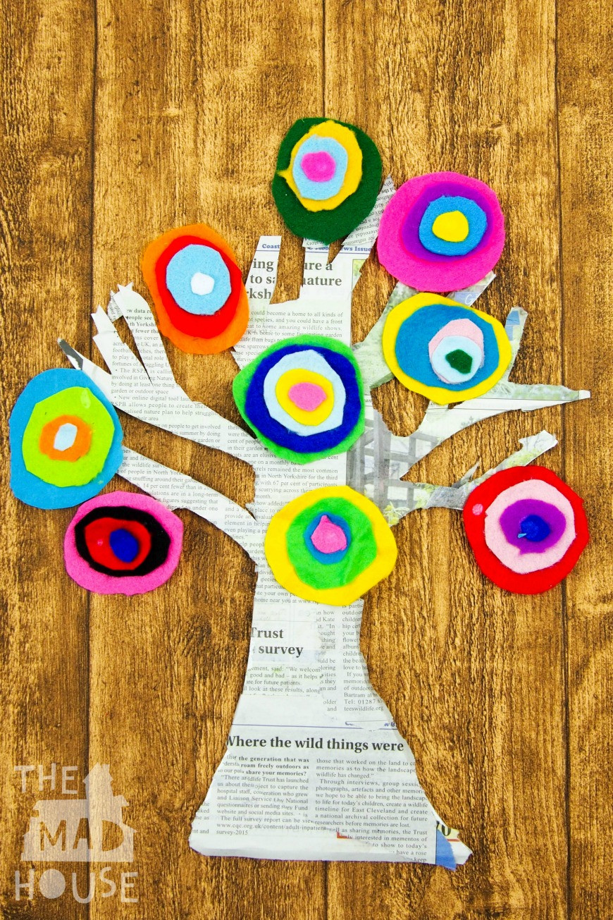 Art Project For Kids
 Kandinsky Inspired Tree made with Felt Scraps Mum In The