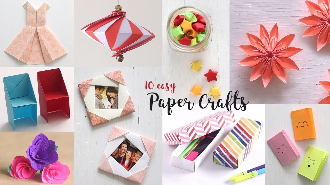 Arts And Crafts Gift Ideas
 10 Easy Paper Crafts pilation DIY Craft Ideas