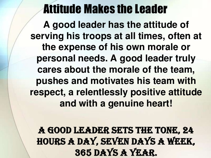 Attitude Reflects Leadership Quote
 The Importance of Attitude in Leadership