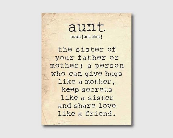 Aunt Like A Mother Quotes
 Aunt Gift Wall Art An aunt is a person Aunt Quote