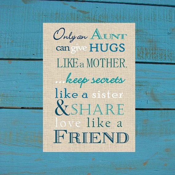 Aunt Like A Mother Quotes
 Aunt Gift ly an Aunt can give Hugs Poem Print and Pop