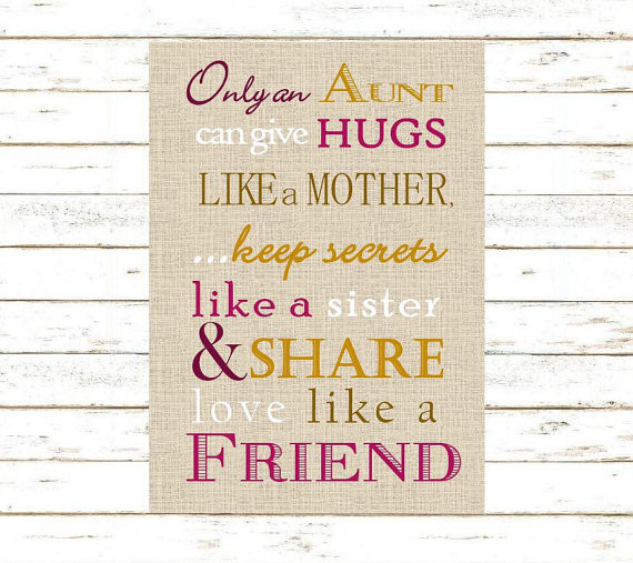 Aunt Like A Mother Quotes
 Aunt Gift ly an Aunt can give Hugs Poem Print and Pop into