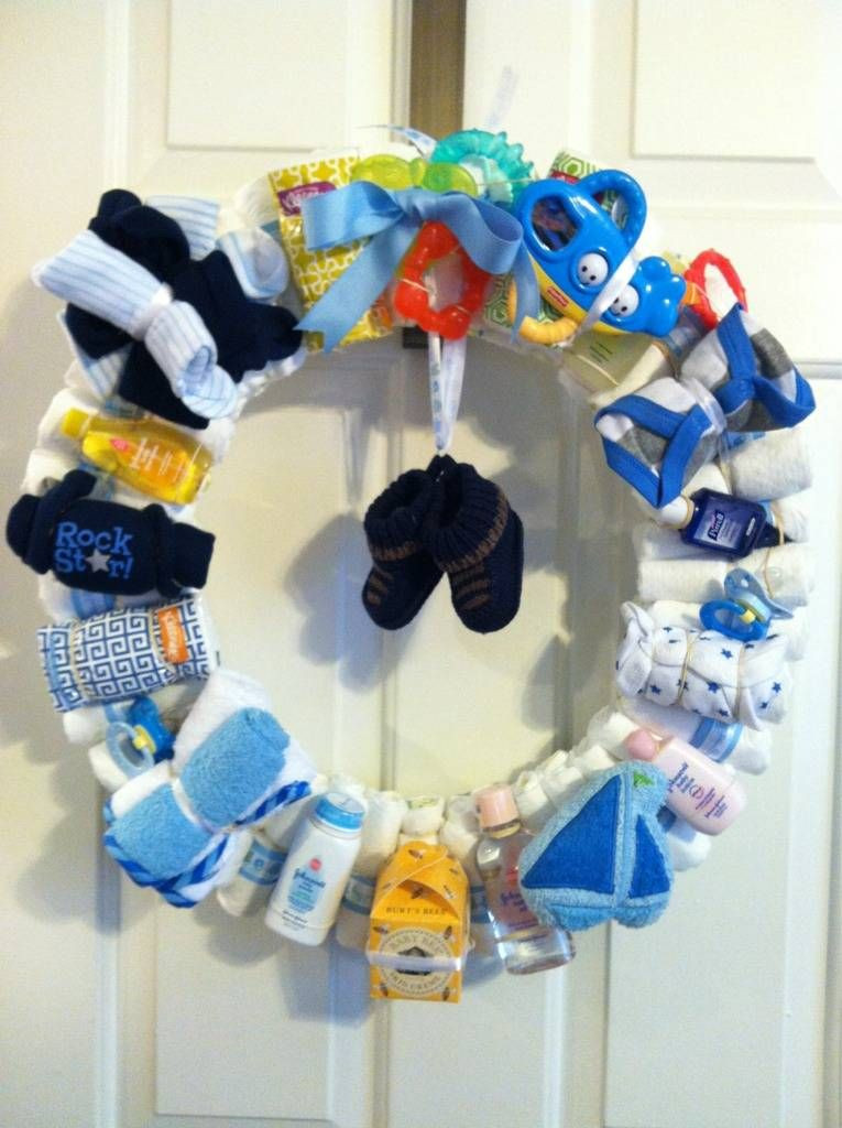 Baby Boy Baby Shower Gift Ideas
 Baby Boy Diaper Wreath About Time I See A Cute Baby Boy