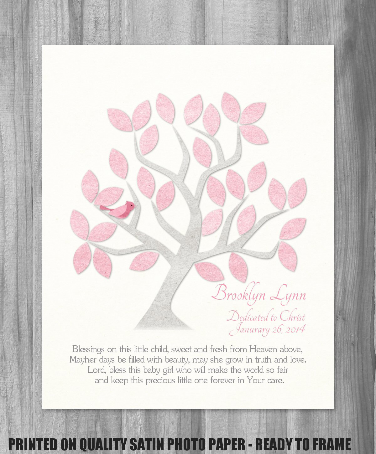 Baby Dedication Gift Ideas
 Dedication Gift Baby Girl Baptism Canvas Print Blessing Quote
