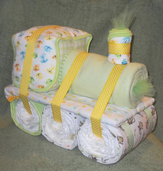Baby Gift Ideas For Boys
 Choo Choo Train Diaper Cake for Baby Shower by CushyCreations