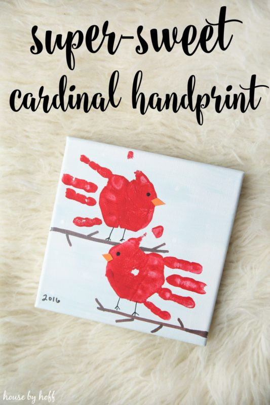 Baby Handprint Gift Ideas
 Super Sweet Cardinal Handprint Gift House by Hoff