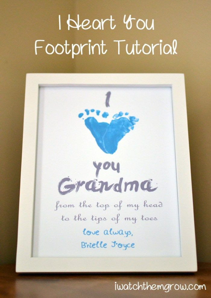 Baby Handprint Gift Ideas
 I Heart You Footprint Tutorial Projects