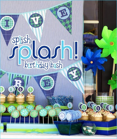 Baby Pool Party Ideas
 A Blue and Green Splish Splash Pool Party Anders Ruff