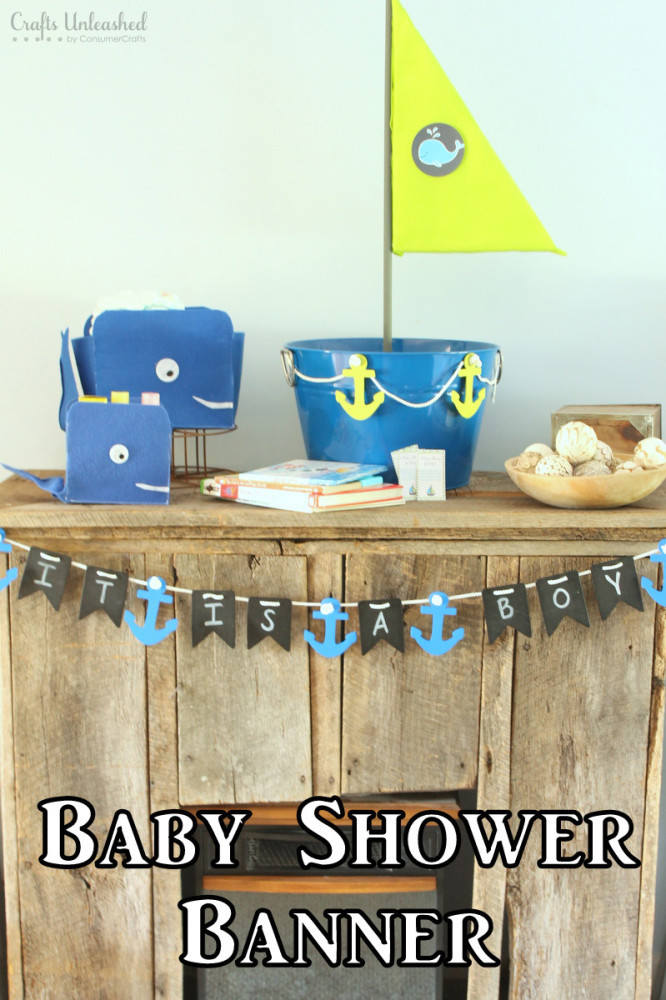 Baby Shower Banner DIY
 DIY Baby Shower Banner Nautical Themed Crafts Unleashed