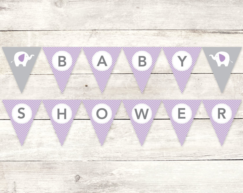 Baby Shower Banners DIY
 baby shower banner printable DIY bunting banner elephant