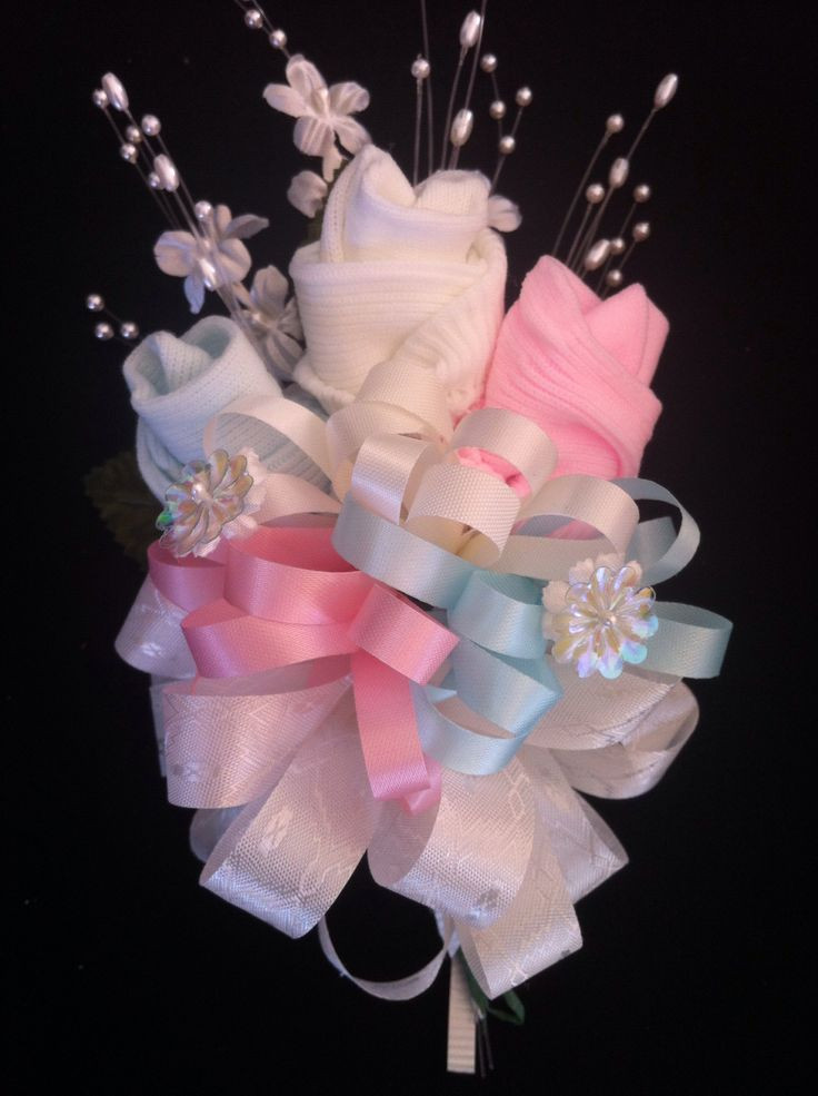 Baby Shower Corsages DIY
 Best 25 Baby sock corsage ideas on Pinterest